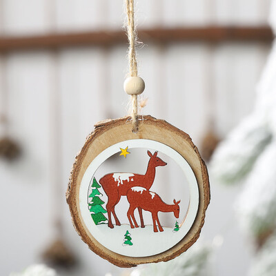 

Toponeto Christmas Decorations Round Wooden Pendants Small Ornaments Hanging Dress Up