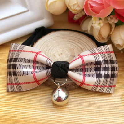 

British Style Adjustable Pet Bow Tie With Bell Necktie Collar For Cat Puppy Dog