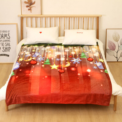 

Toponeto Christmas Blanket Flannel Fabric Sofa Bed Blanket 150X200CM