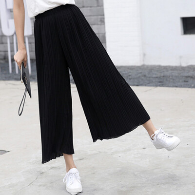 

Plus Size Wide Leg Pleated Palazzo Pants For Women Loose Belted High Waist