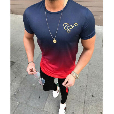 

New Stylish Mens Casual Short Sleeve T-Shirt Slim Fit Muscle Tee Shirt Tops Hot