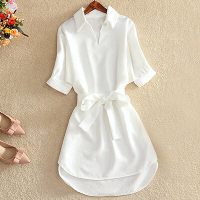 

Starmoon Women Shirt Casual Women Blouse Solid Long Ladies Blouse Chiffon Long Tops
