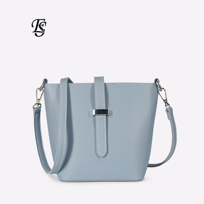 

ESHUNFA 2019 new fashion solid color simple womens shoulder bucket bag Messenger bag ES951 4325