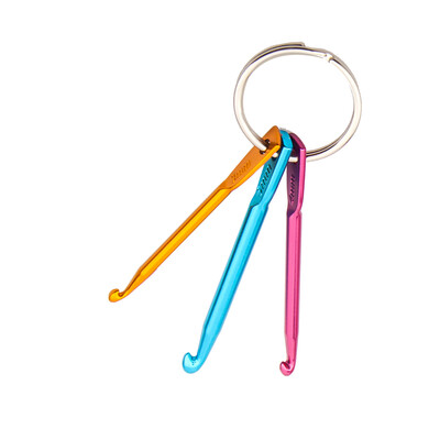 

3 Sizes in 1 Set Portable Travel Home Use Crochet Hook Aluminum Keychain Metal Hook Multicolor Crafts Knitting Needles Weave Sewin