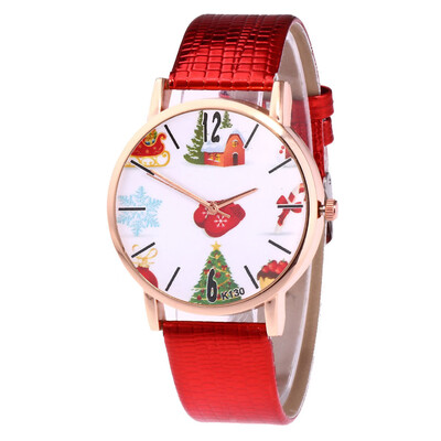 

Hot Sale Women Watches New Christmas Old man Pattern Leather Band Analog Quartz Vogue Watches relogio feminino &Ff