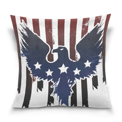 

ALAZA Throw Pillow Cover 16 X 16 inch Christmas Gift Cushion Cover with American Eagle Printed Pillowcase