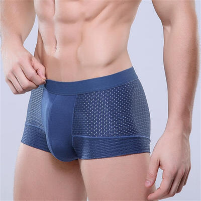 

Mens Underwear Ice Silk Boxer Sexy Modal Underwears Breathable Hollow Out Mesh Shorts