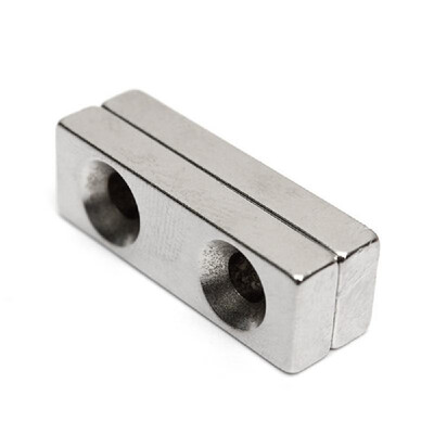 

1pcs N35 Strong Magnety with Two 4mm Holes Block Rare Earth Neodymium Magnety for Refrigerator DIY Craft Scientific&Office Mul