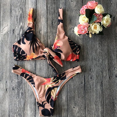 

Saidsome Women Sexy Push-Up Padded Bra Beach Halter Printed Bikini Set Swimsuit Swimwear