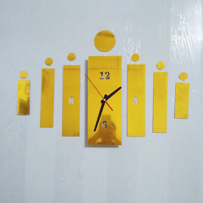 

Gobestart Removable Diy Acrylic 3D Mirror Wall Sticker Decorative Clock