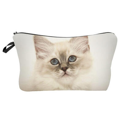 

Cute Women Pet Cat Print Clutch Comestic Storage Pouch Makeup Bag Casual
