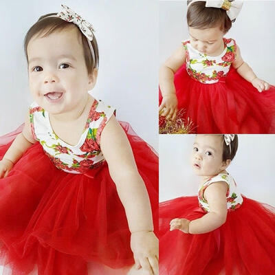 

Princess Baby Flower Girl Dress Lace Flower Tulle Party Dress Outfits Sundress