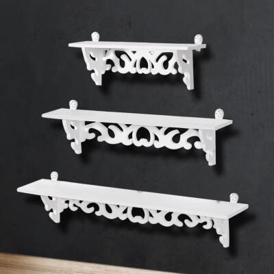 

Greensen Set of 3 Shabby Floating Wall Shelves Bookshelf Display Wall Shelf Storage Rack