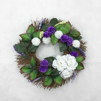

Tailored White Rose Wreath 30cm Garland Window Door Decorations Ornament Hot