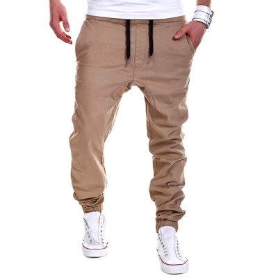 

Fashion Mens Sports Pants Solid Color Drawstring Casual Long Trousers Sweatpants