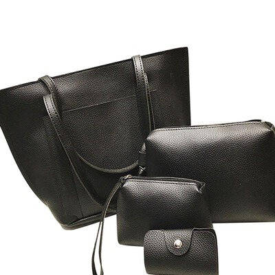 

Summer Fashion Women Leather Shoulder Bag Handbag Satchel Tote Bag Pure Color Big Bags Coin Purse