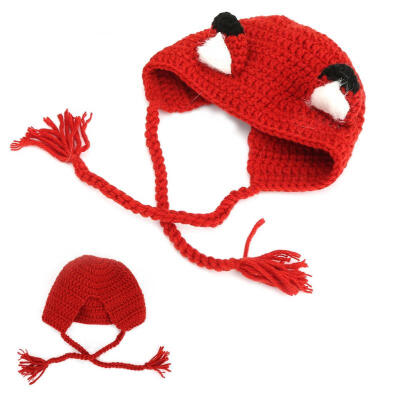 

Greensen Soft Comfortable Newborn Handmade Wool Fox Doll Long Ear Infant Baby Photography Hat