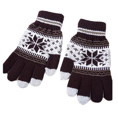 

Women Fashion Winter Thicking Mittens Velvet Double-deck Warm Gloves Knitted