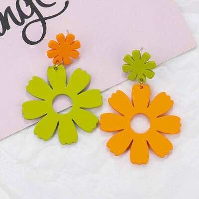 

Flashbuy Boho Style Flower Statement Earrings Alloy Colourful Earrings for Women Fashion Beach Summer Pendientes Girls Jewelry