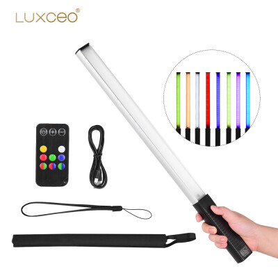 

LUXCEO Handheld Photography Light Portable LED Video Light Wand 3000K5750KRGB Color 12 Brightness Levels Colorful Stick with Car