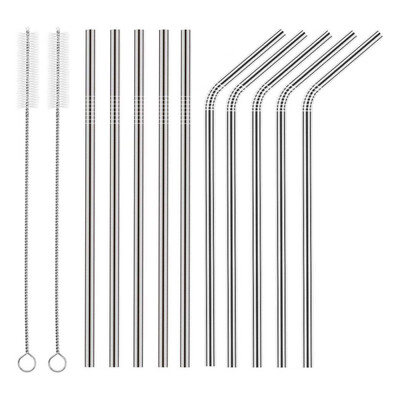 

Stainless Steel Straws with Cleaning Brush&Silicon Covers Drinking Cups Travel Mug Widen Straws for Thick Drinks Milk
