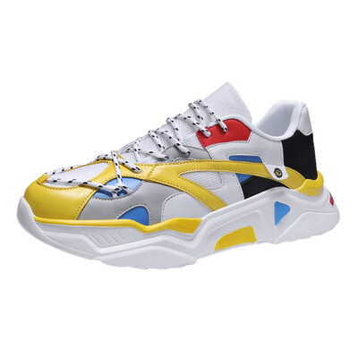 

Men Breathable Mesh Casual Shoes 2019 Harajuku Autumn Vintage Patchwork Woven Wild Shock Sneaker Shoes Tenis Masculino Adulto