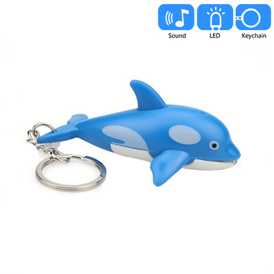 

〖Follure〗Cute Cartoon Dolphin Keychain With LED Light And Sound Keyfob Kids Toy Gift