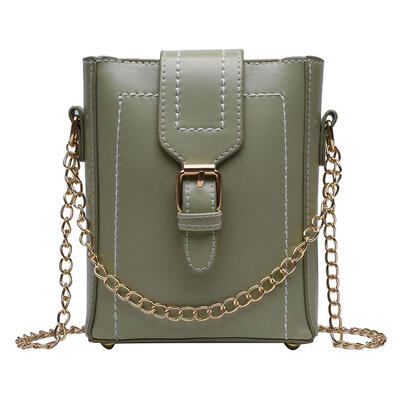 

Solid Color Shoulder Bag Women Clutch PU Leather Chain Crossbody Mini Bags