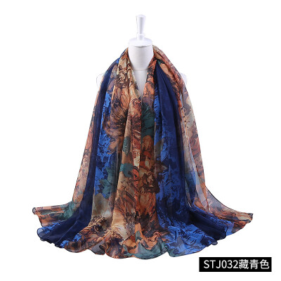 

Summer silk beach towel ladies sunscreen super large size sunscreen silk scarves printed scarves large shawl STJ032