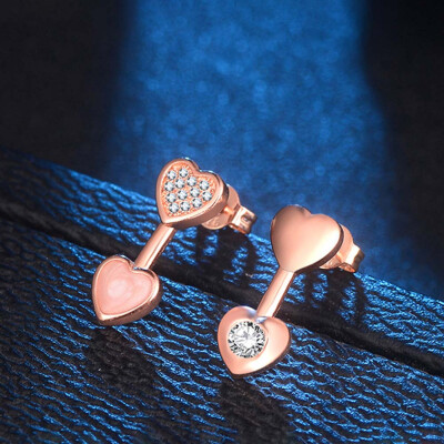 

Heart Shape Stud Earring Sweet Cute Silver Color Heart Stud Earring Fashion Jewelry