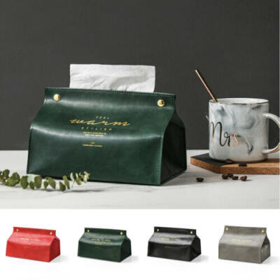 

PU Leather Tissue Box Dispenser Cover Home Table Car Napkin Case Holder Storage