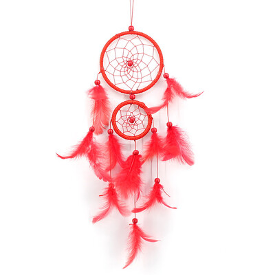 

Gobestart Handmade Lace Dream Catcher Feather Bead Hanging Decoration Ornament Gift