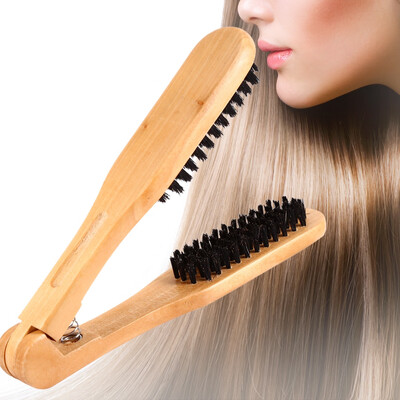 

Professional Hairdressing Comb Double Brushes Wooden Anti-static Hair Straightener ToolHairstyling Tool Hairdressing Tool