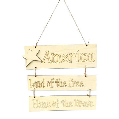 

Wooden Hanging Board Independence Day DIY Ornament Craft Home Decor Gift