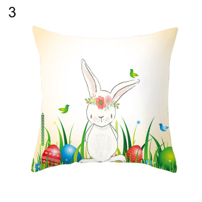 

Colorful Easter Rabbit Egg Pillow Case Cushion Cover Bed Car Cafe Office Decor