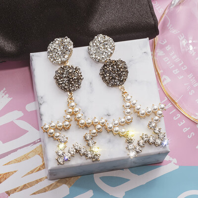 

2019 new brand design hand-made inlaid zircon star earrings generous minimalist temperament gift earrings for women