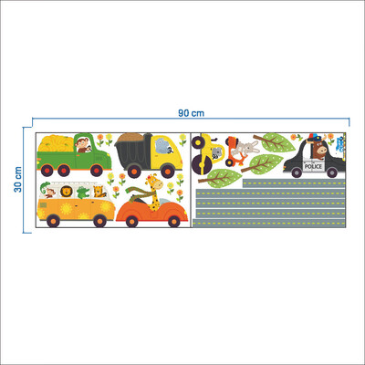 

〖Follure〗Animal Car Wall Stickers for kids Room Children Boy Bedroom Wall Decals Decor