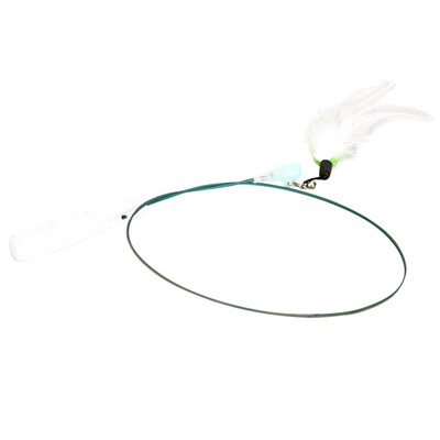 

Tease Cat Wand Flexible Feather Toy with Light Interactive Cat Exercise Toys BlueGreenRed