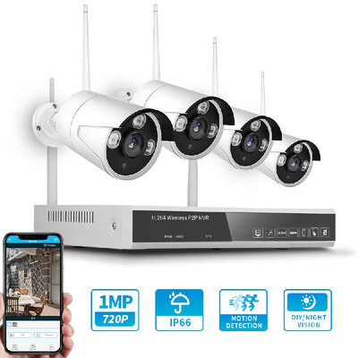 

XF-1604M 4CH NVR4 Cameras Wireless NVR Kit Security Surveillance System 10MP 720P WIFI Home Security Camera Monitor Night Vision