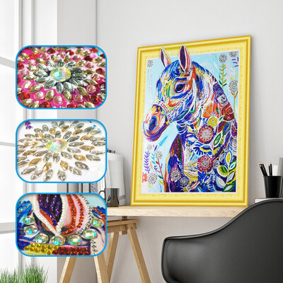 

Gobestart Special Shaped Diamond Painting DIY 5D Partial Drill Cross Stitch Kits Crystal R