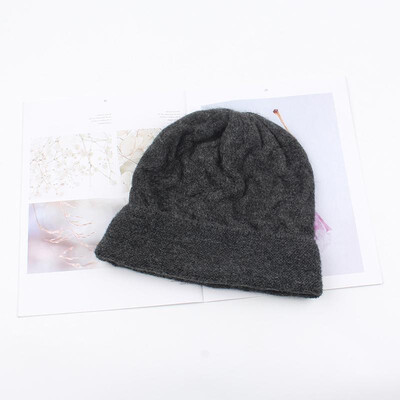 

Women Thick Twist Thread Knitted Bonnet Beanies Hat Candy Color Ribbed Autumn Winter Baggy Crochet Cap Warm Skullies Headwear