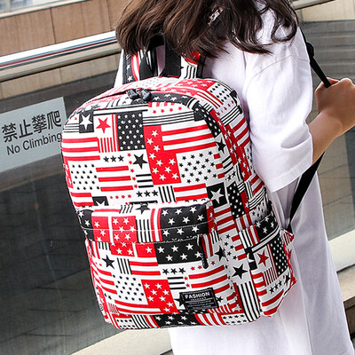 

Tailored Fashion Women Printing Flag Backpack Large Capacity Bags Package Shoulder Bags