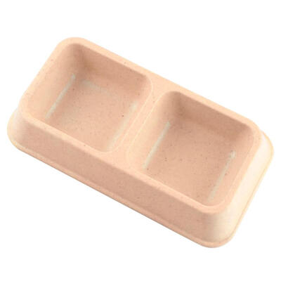

Pet Double Bowl Bamboo Fiber Dog Cat Food Drinking Feeder for Puppy Petshop