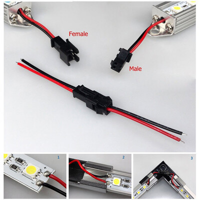 

Siaonvr 10Pairs 2PIN Male&Female Connector Wire Cable For 3528 5050 LED Strip Lights