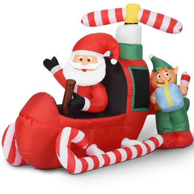 

6 Christmas Decoration Inflatable Flying Airplane Santa