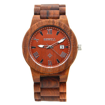 

Men Wood Casual Waterproof Vintage Analog Date Round Dial Quartz Watches