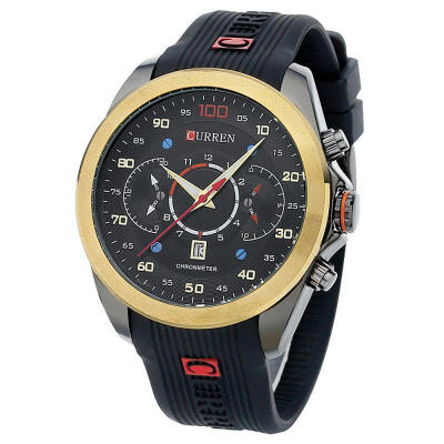 

CURREN 8166 Casual Business Watch Calendar Quartz Wristwatch With Silicone Strap For Men