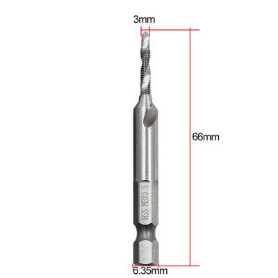 

〖Follure〗Hex Shank High Speed Steel Compound Spiral Screw Thread Taps Drill Bit Tool A