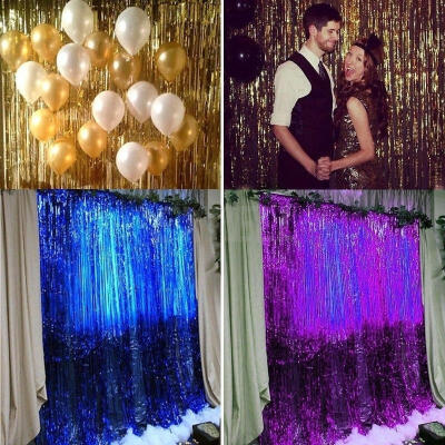 

2016 Metallic Fringe Curtain Party Wedding Foil Tinsel Room Decor 3&ampamp39 x 8&ampamp39 Door Wholesale