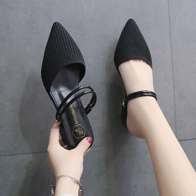 

Sandals women wear spring&summer ins tide shoes two pointed fairy wind semi-slippers